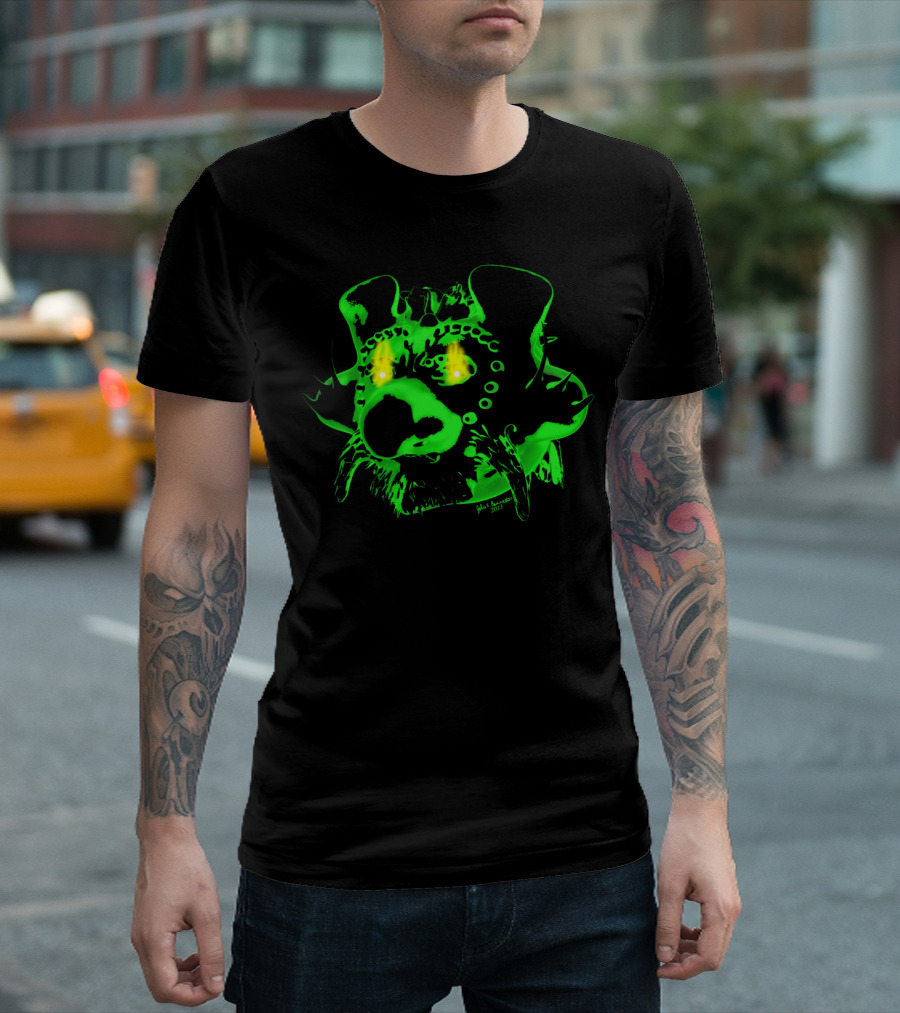 Goblin Fire Jo Glowing Green Canine Face T-Shirt