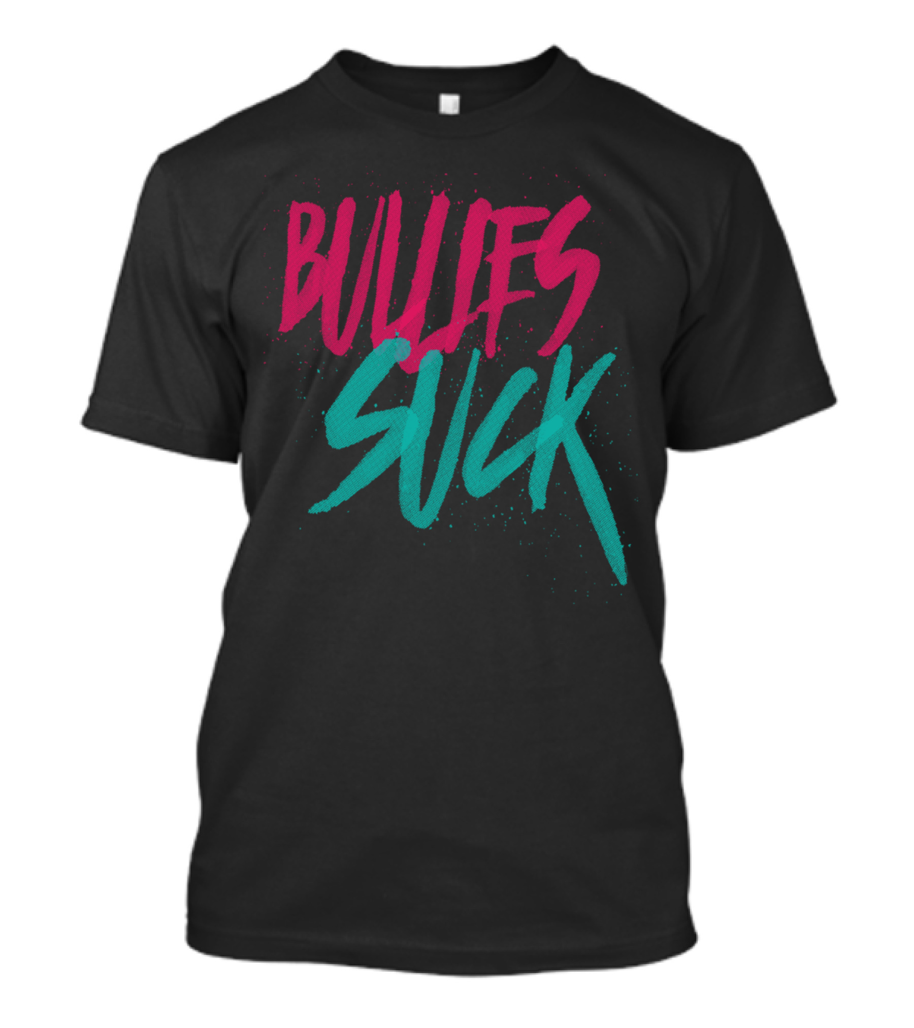 BULLIES SUCK Bold Neon Graffiti T-Shirt