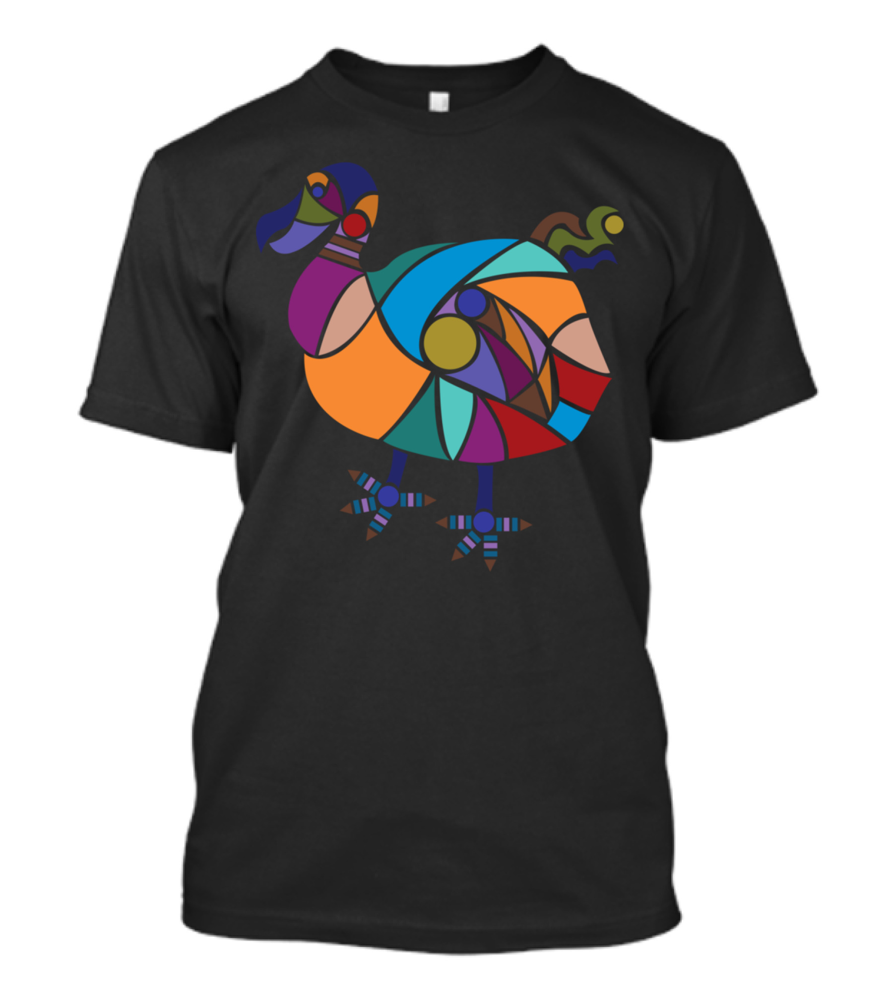 Dodo Bird Geometric Pattern Multicolor T-Shirt