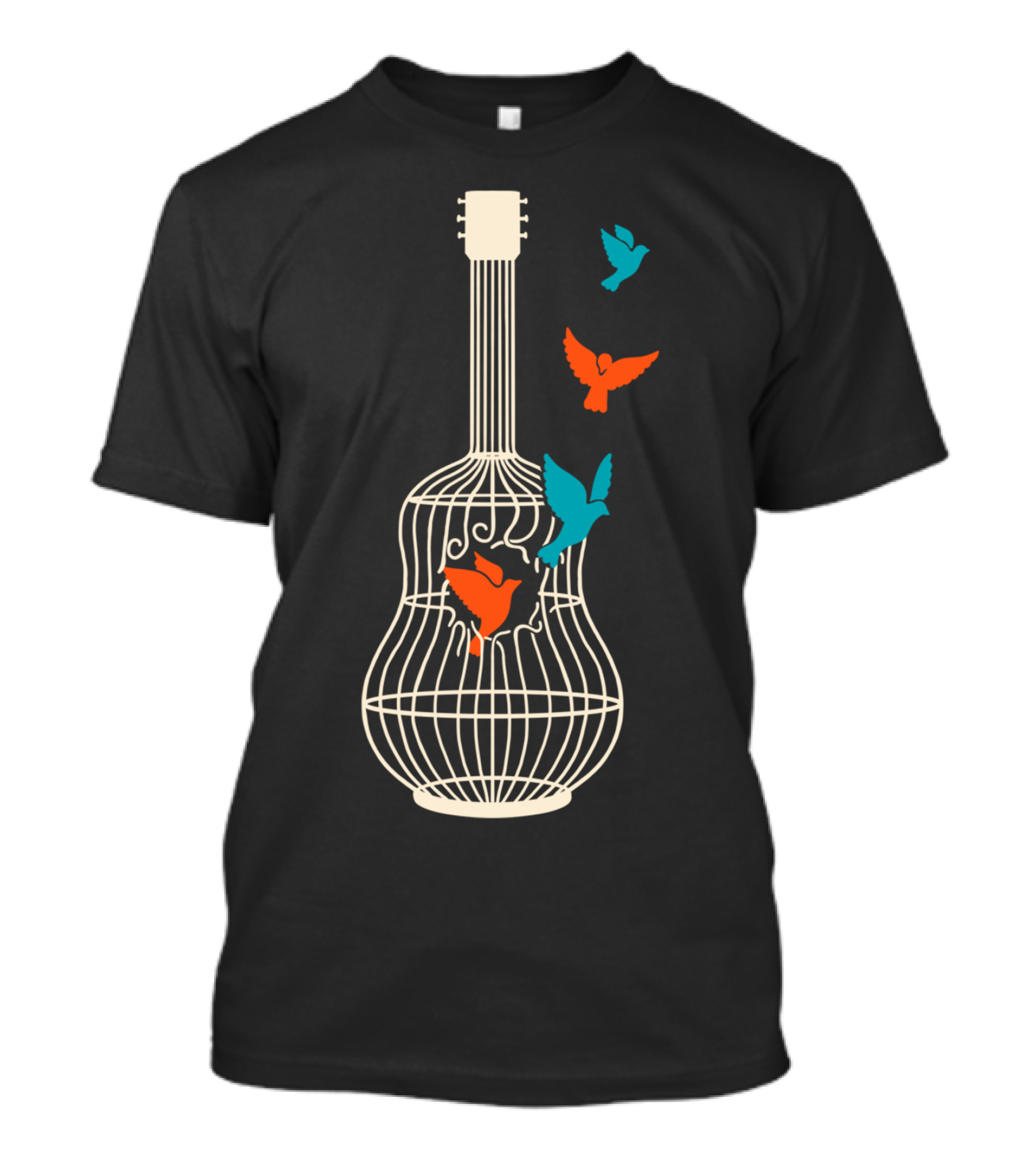 Freedom Music Guitar Birdcage Escape T-Shirt