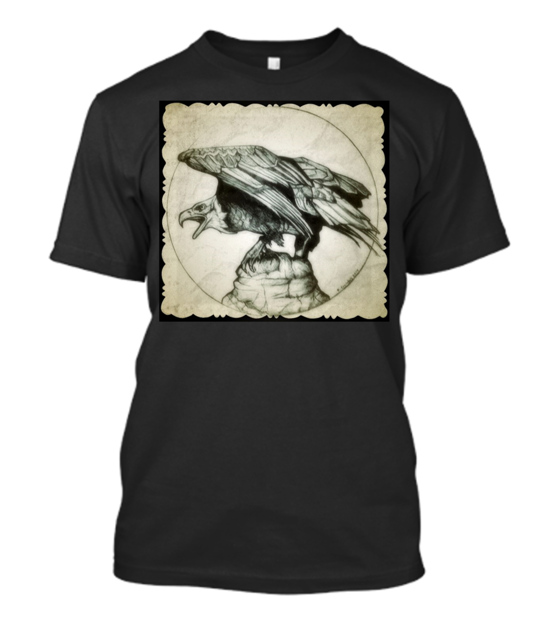 Vintage Eagle Soaring Majesty On Perched Rock T-Shirt