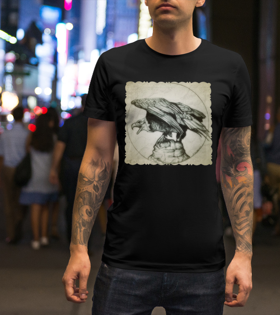 Vintage Eagle Soaring Majesty On Perched Rock T-Shirt