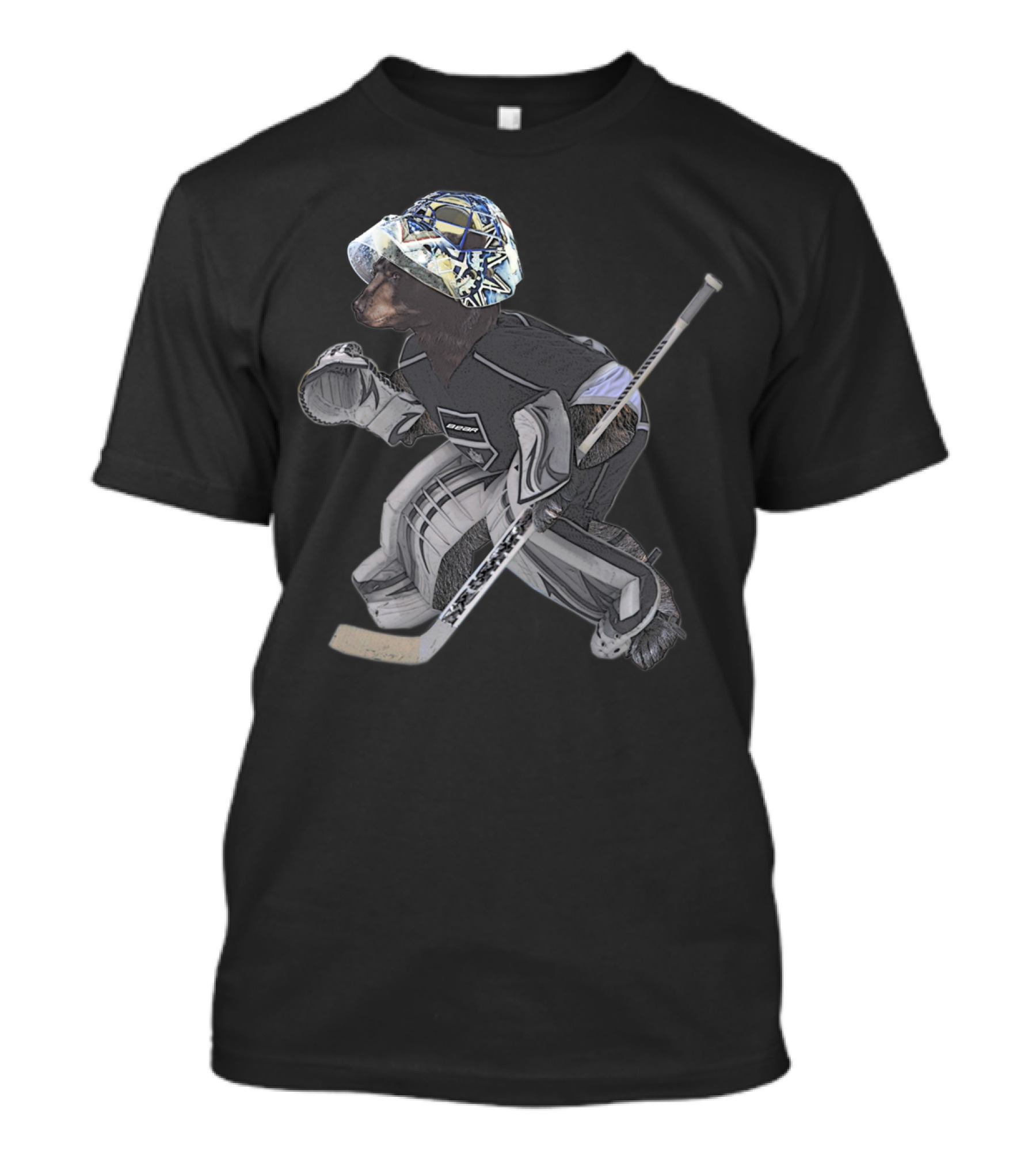 Hockey Bear Goalkeeper Helmet And Gear T-Shirt