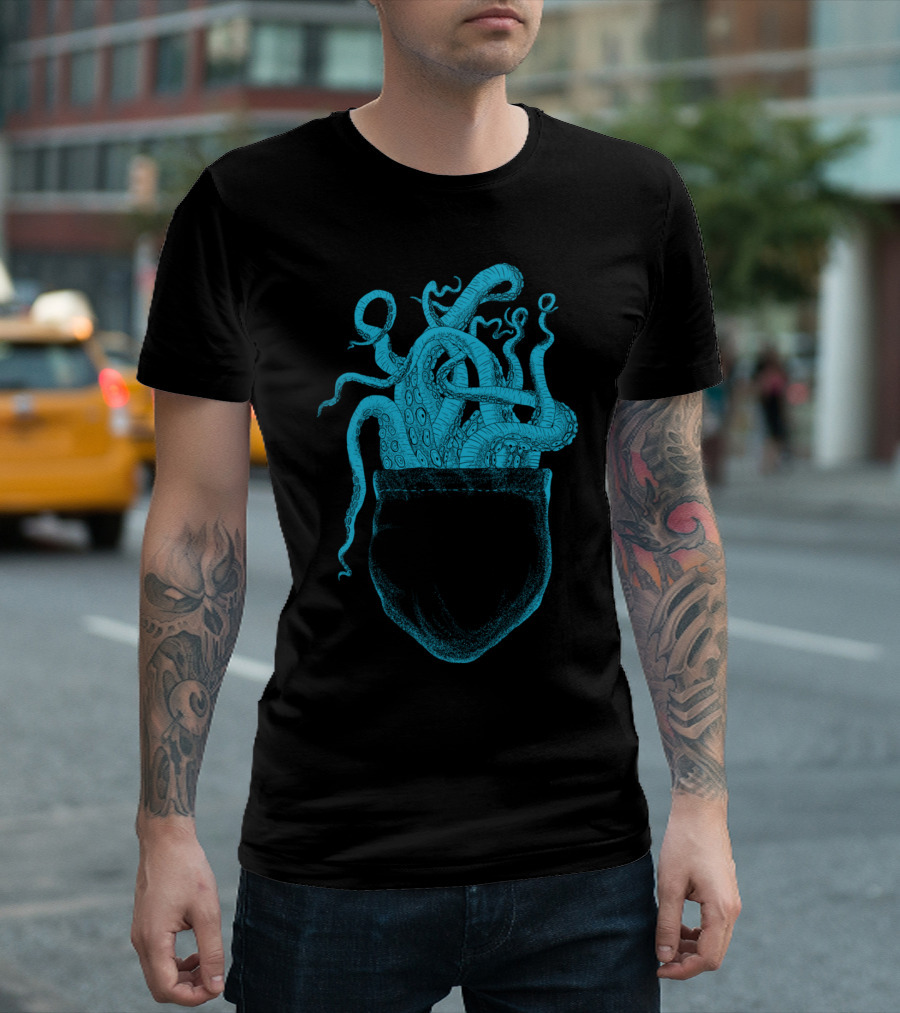 Octopocket Tentacles Emerging From Pocket T-Shirt