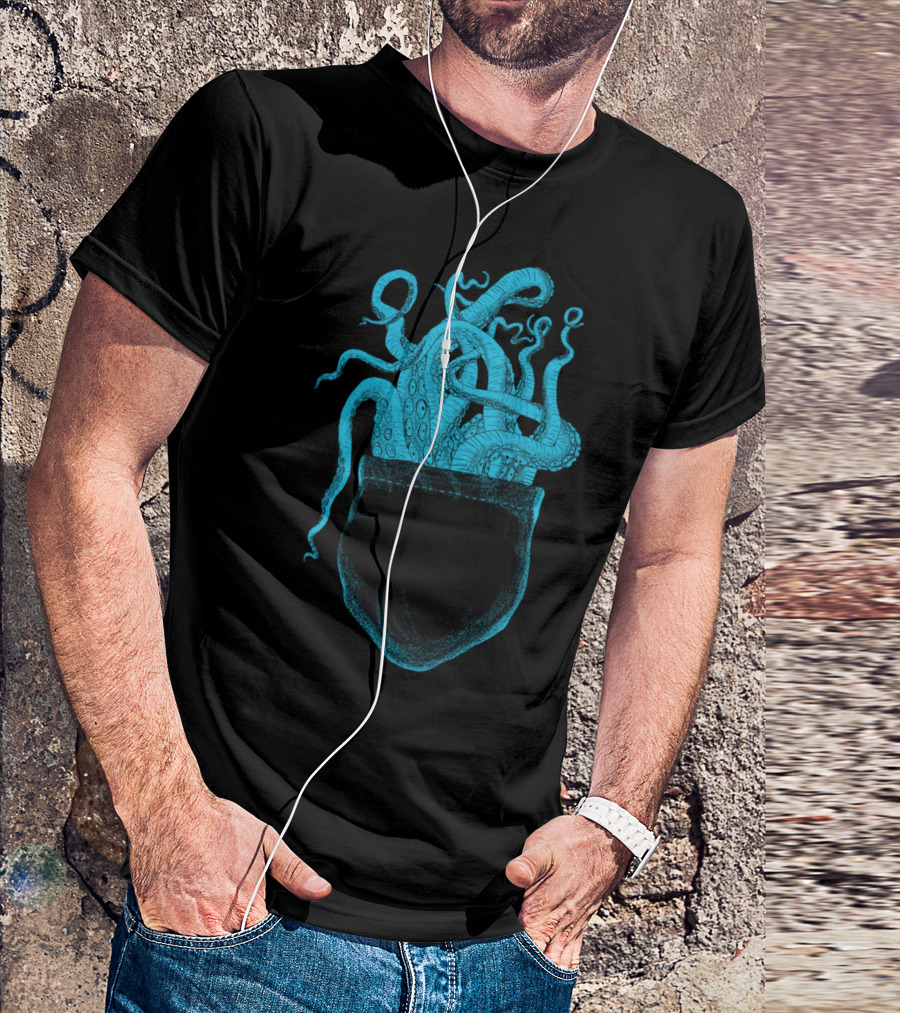 Octopocket Tentacles Emerging From Pocket T-Shirt