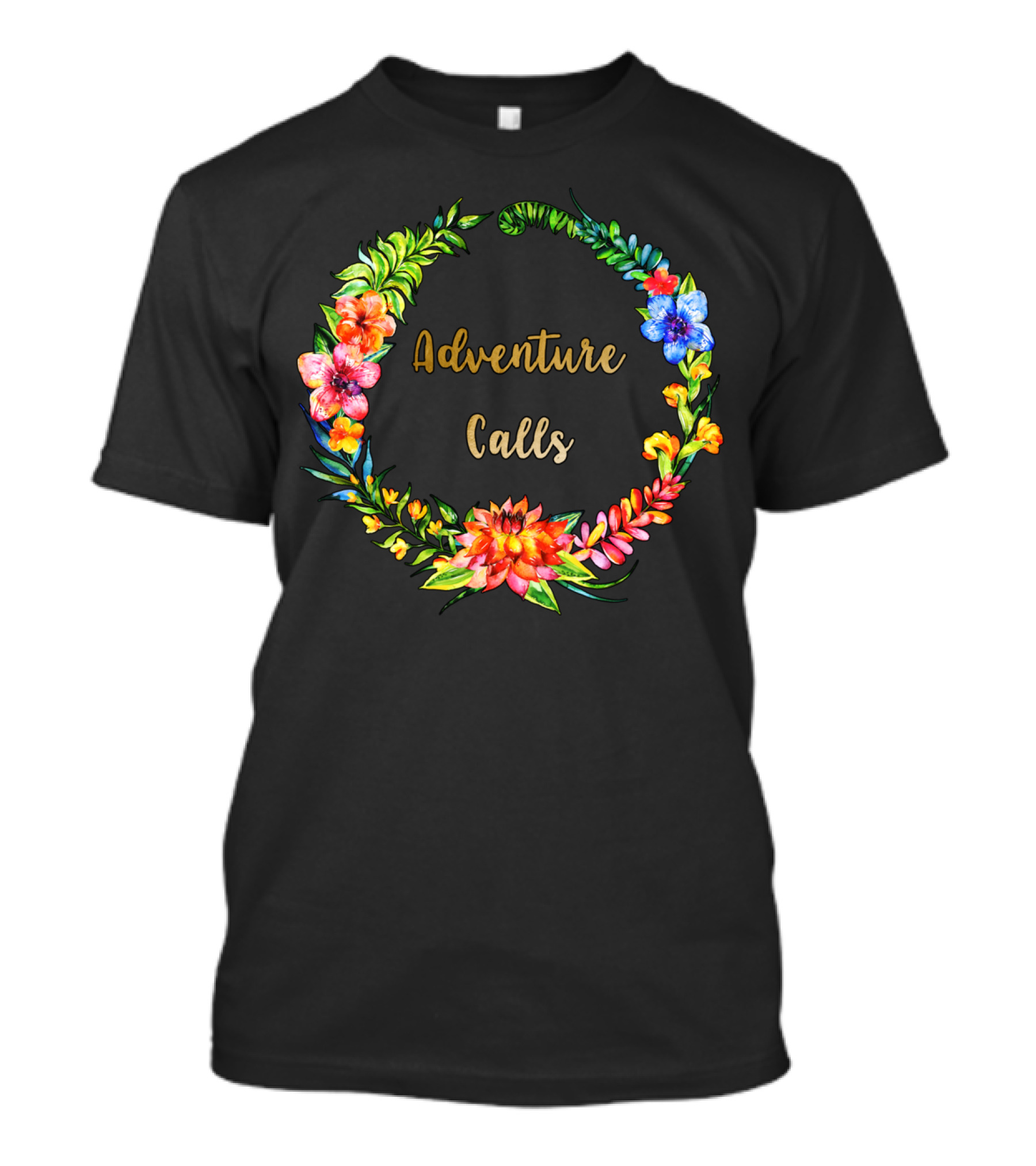 Adventure Calls Tropical Floral Wreath T-Shirt
