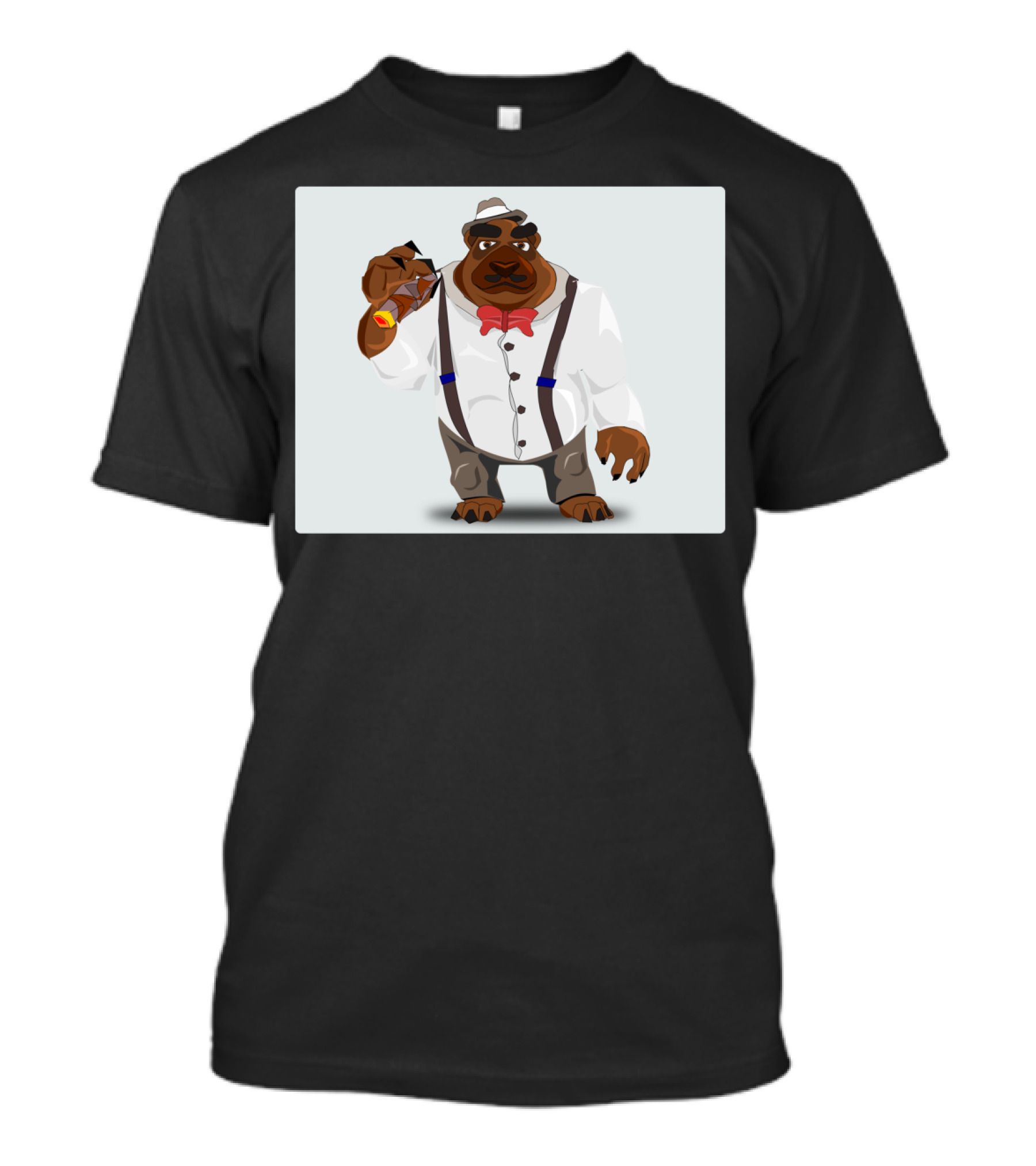 Dog Ben Cigar Gentleman In Bow Tie And Suspenders T-Shirt