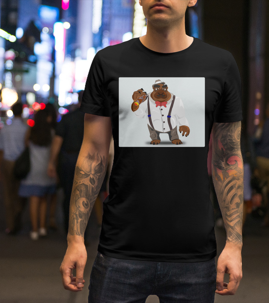 Dog Ben Cigar Gentleman In Bow Tie And Suspenders T-Shirt