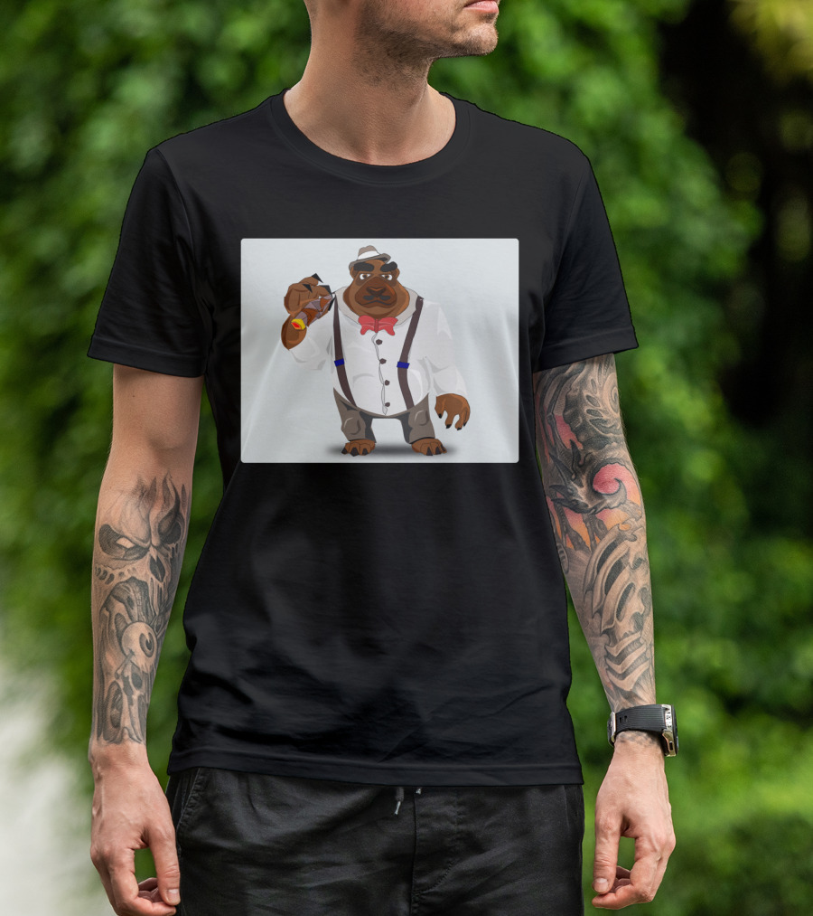 Dog Ben Cigar Gentleman In Bow Tie And Suspenders T-Shirt