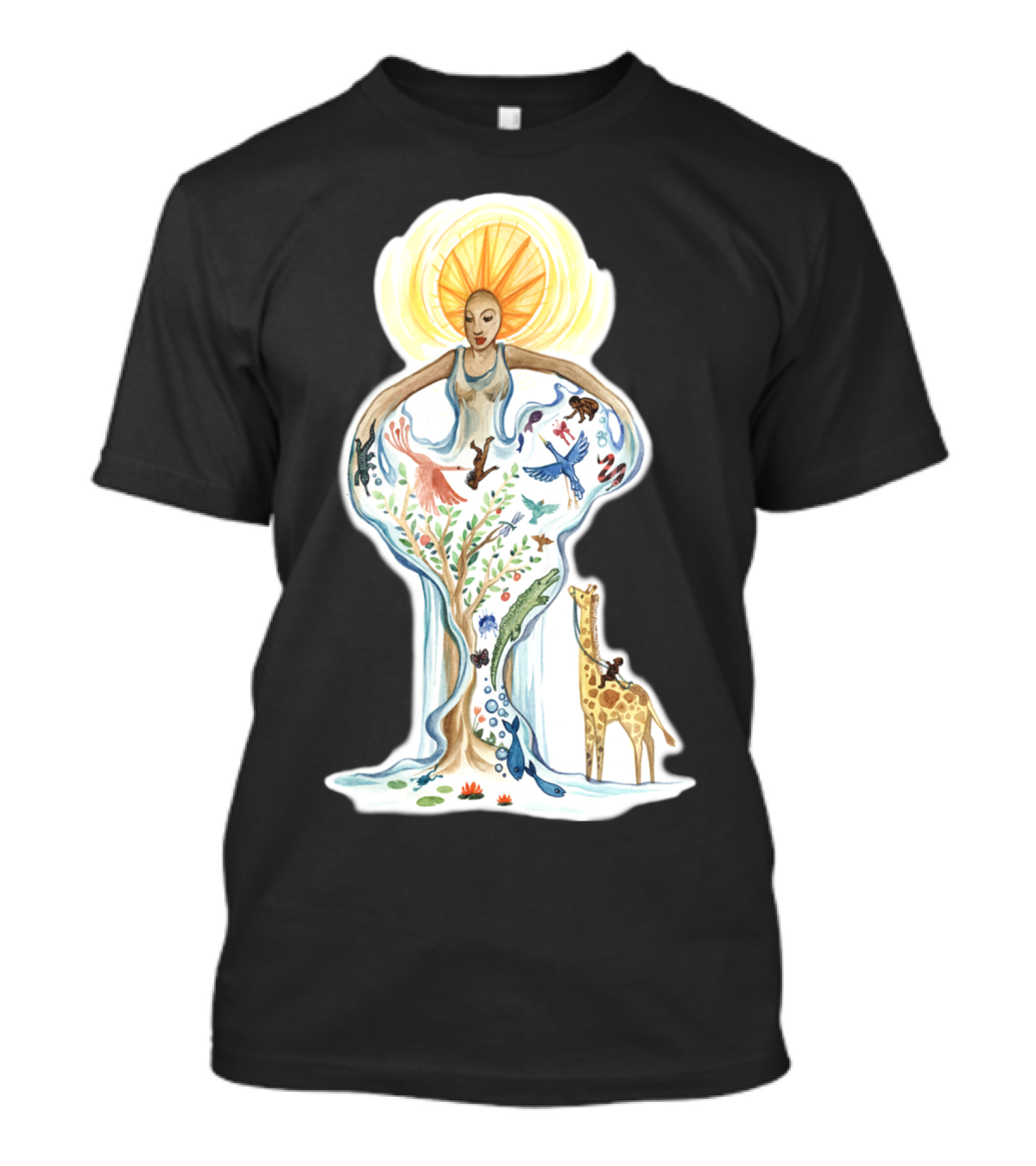 Goddess Of Life Sun Nature Animals Harmony T-Shirt