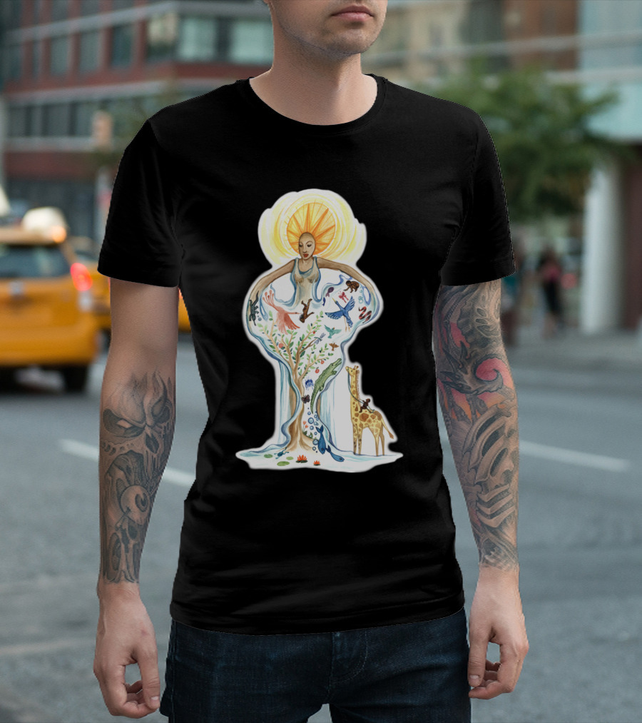 Goddess Of Life Sun Nature Animals Harmony T-Shirt