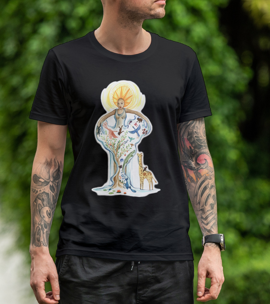 Goddess Of Life Sun Nature Animals Harmony T-Shirt