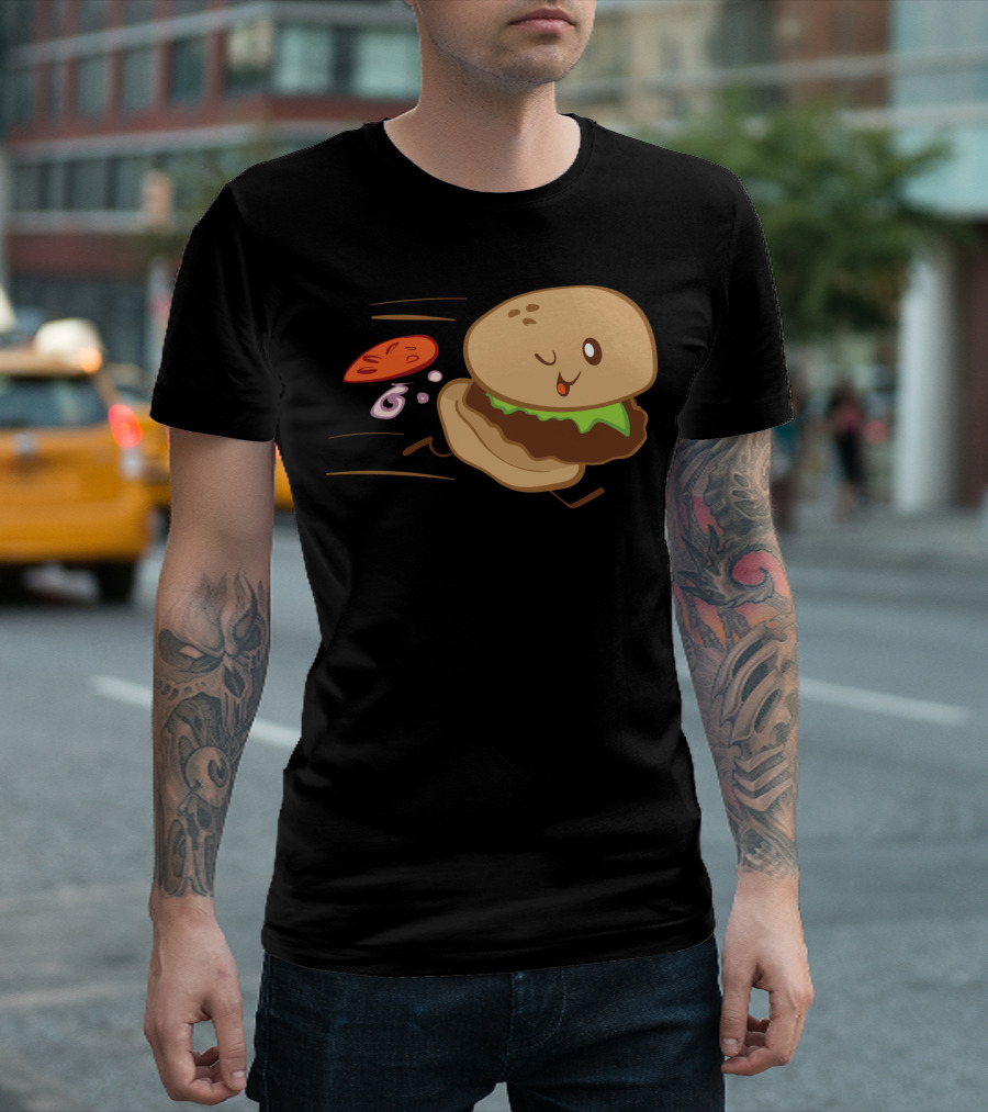Burger Run Winking Burger Animated Sprint T-Shirt