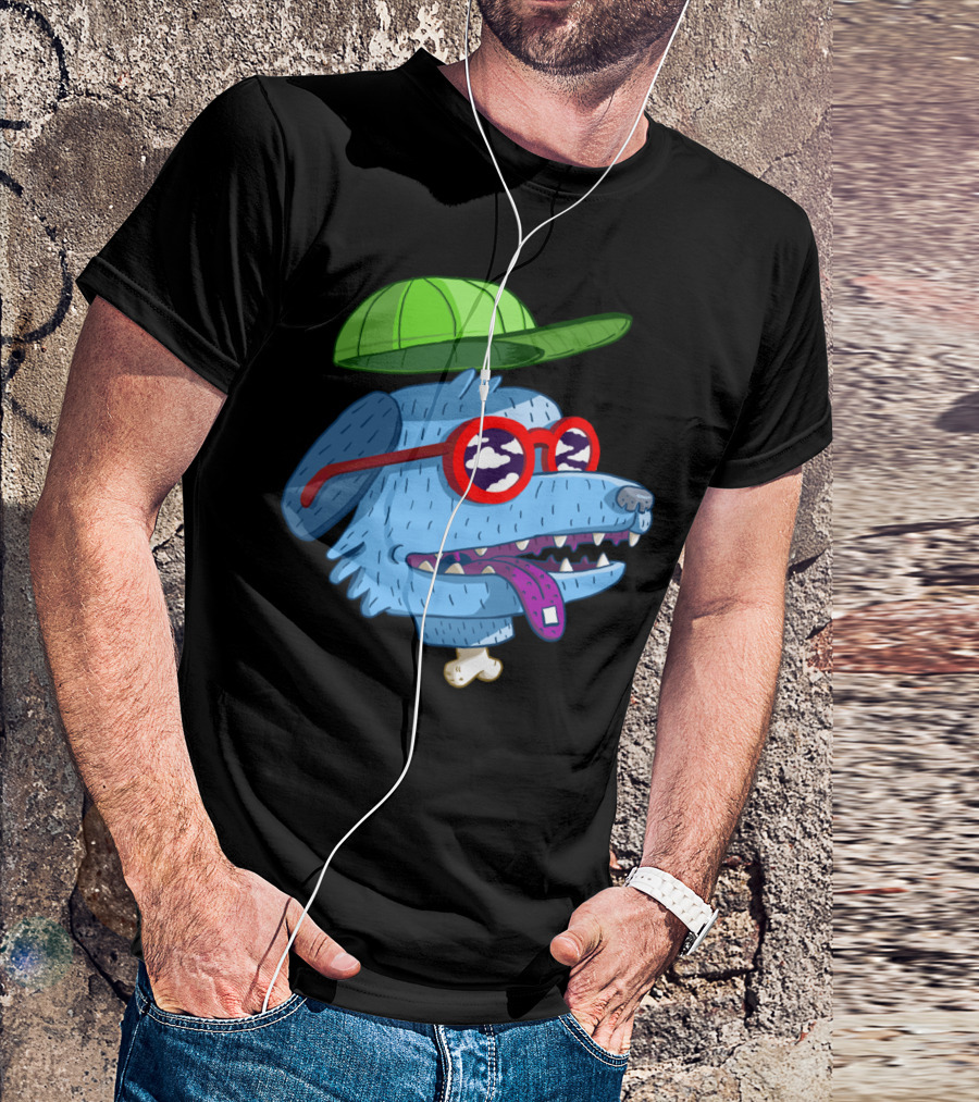 Dog Daze Of Summer Cool Cartoon Dog In Sunglasses And Green Cap T-Shirt