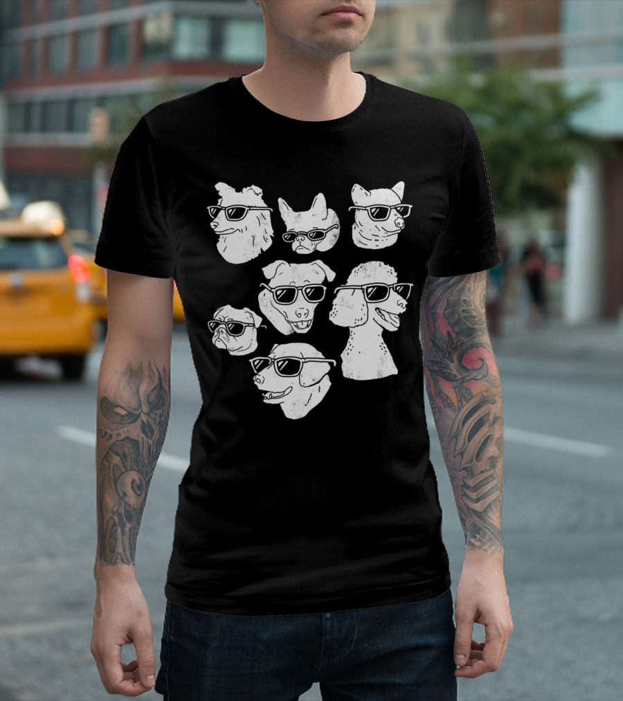 Dog Dogs Sunglasses Cool Canine Compilation T-Shirt