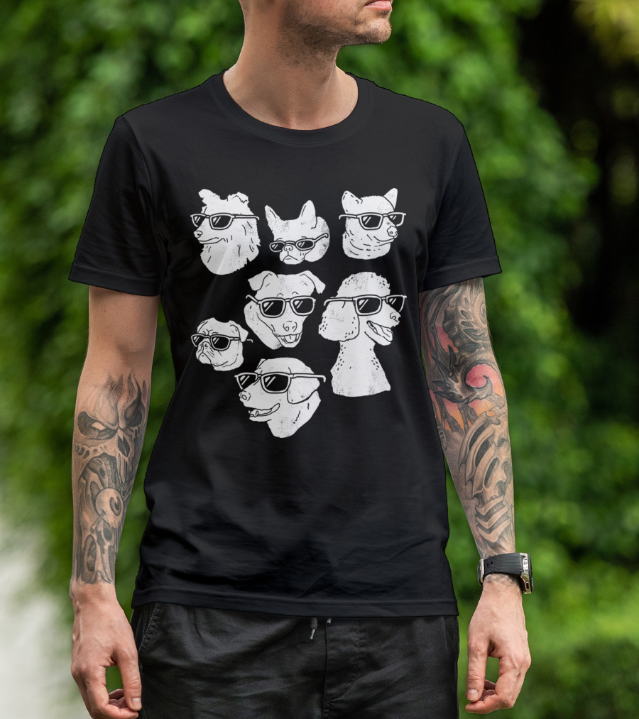 Dog Dogs Sunglasses Cool Canine Compilation T-Shirt