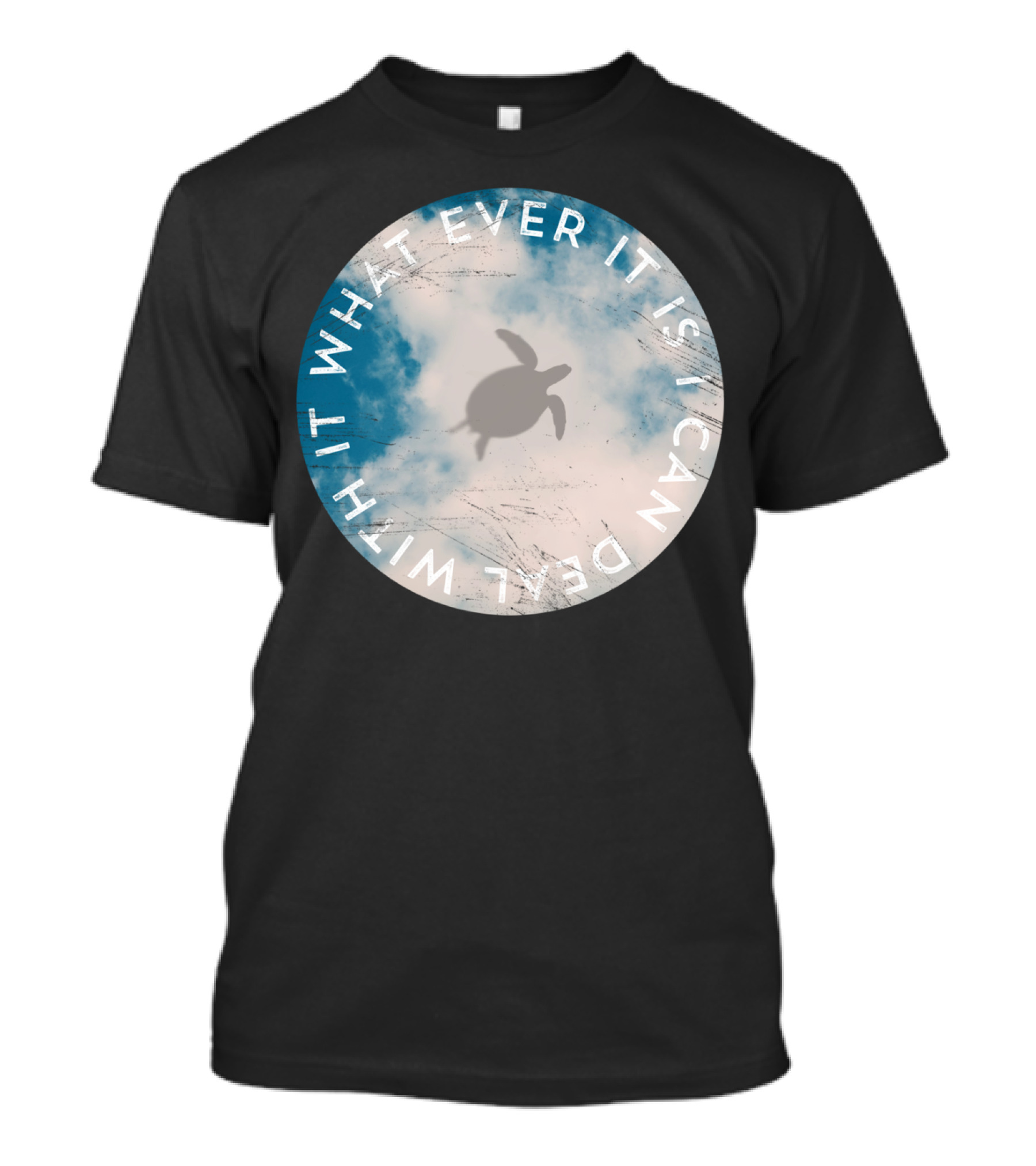 Sky Flying Sea Turtle Cloudy Whatever It Is I Can Deal With It T-Shirt