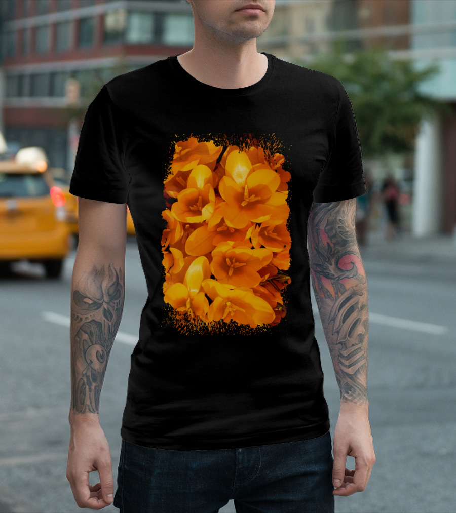Gold Blooms In Floral Garden T-Shirt