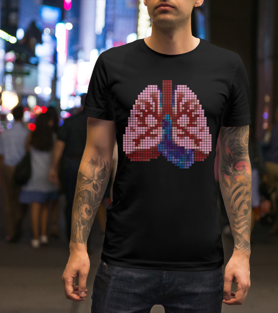 Fresh Air Pixel Art Lungs T-Shirt