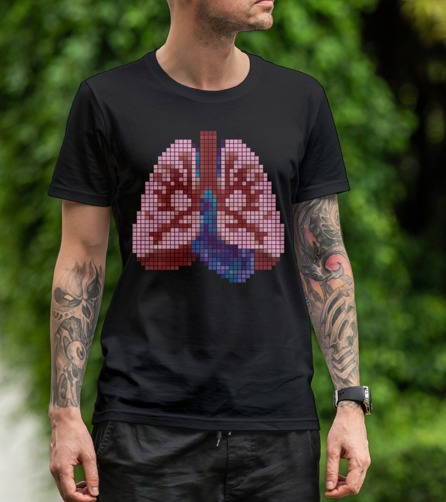 Fresh Air Pixel Art Lungs T-Shirt
