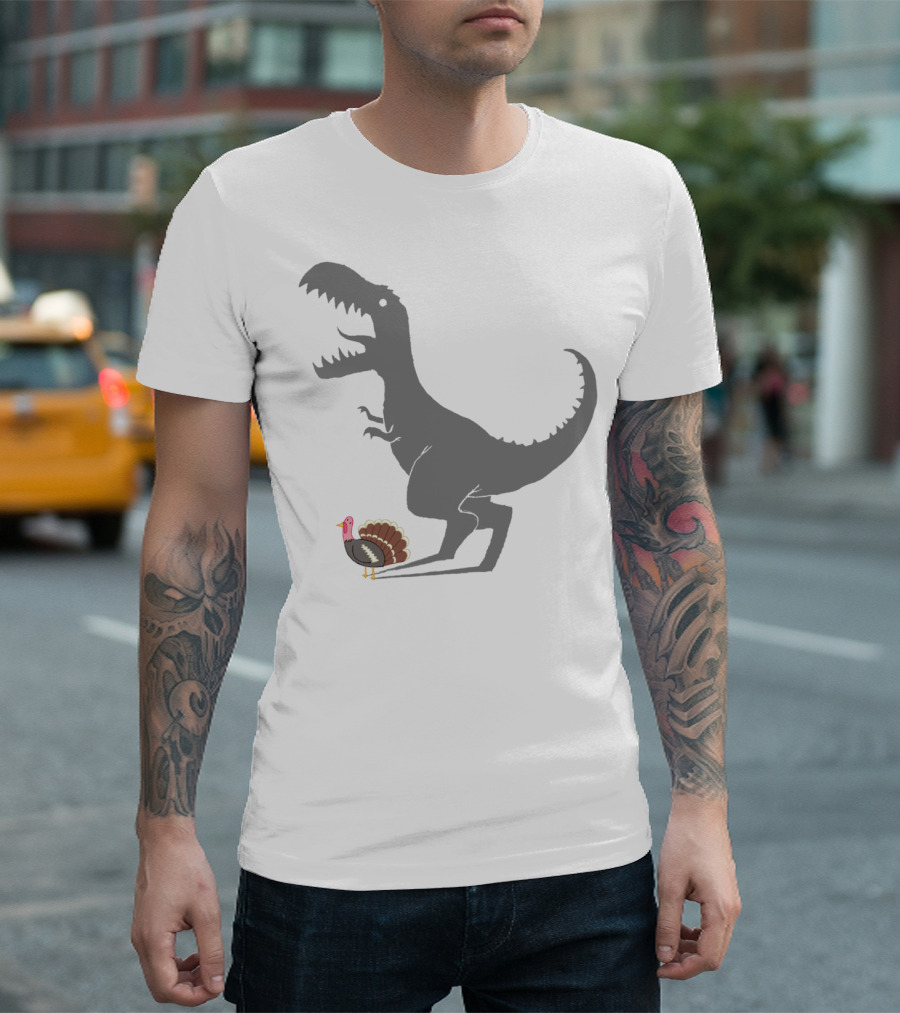 Evolution Sucks Tyrannosaurus Rex Silhouette And Turkey T-Shirt