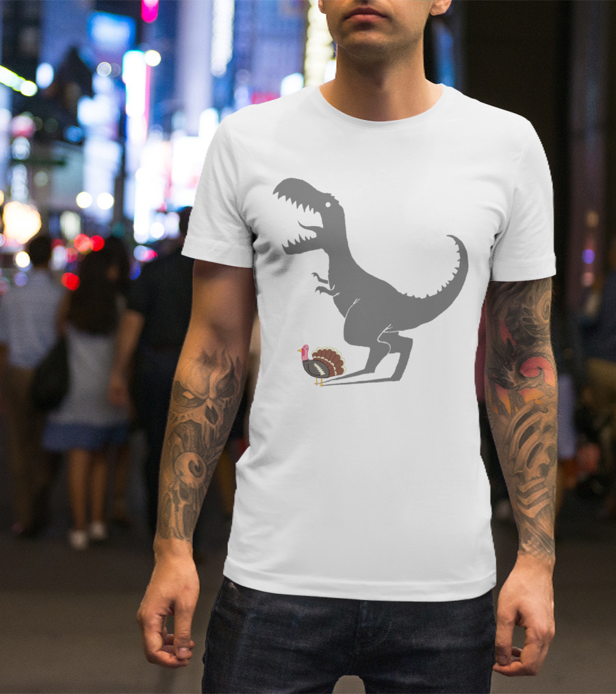 Evolution Sucks Tyrannosaurus Rex Silhouette And Turkey T-Shirt