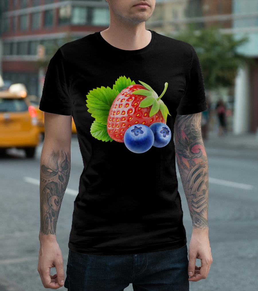 Fresh Berries Strawberry Blueberry Fusion T-Shirt