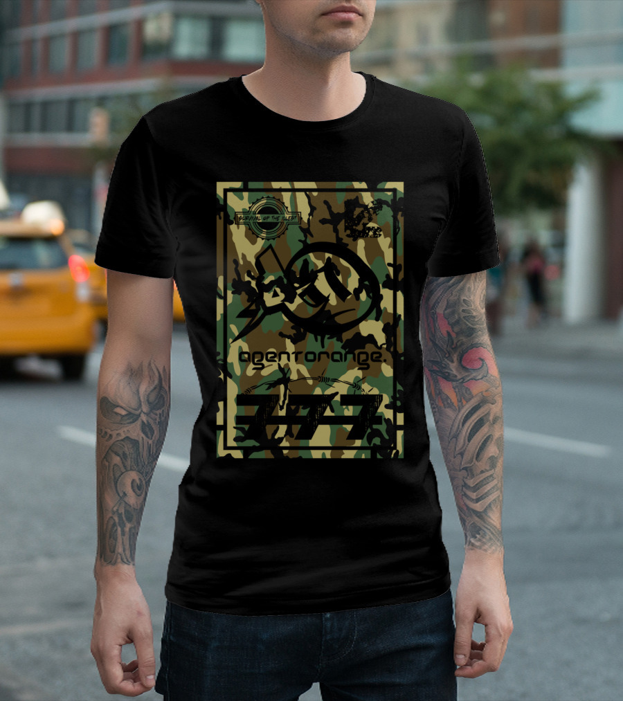 Agent Orange Hoodland Camo Battle Of The Lost T-Shirt