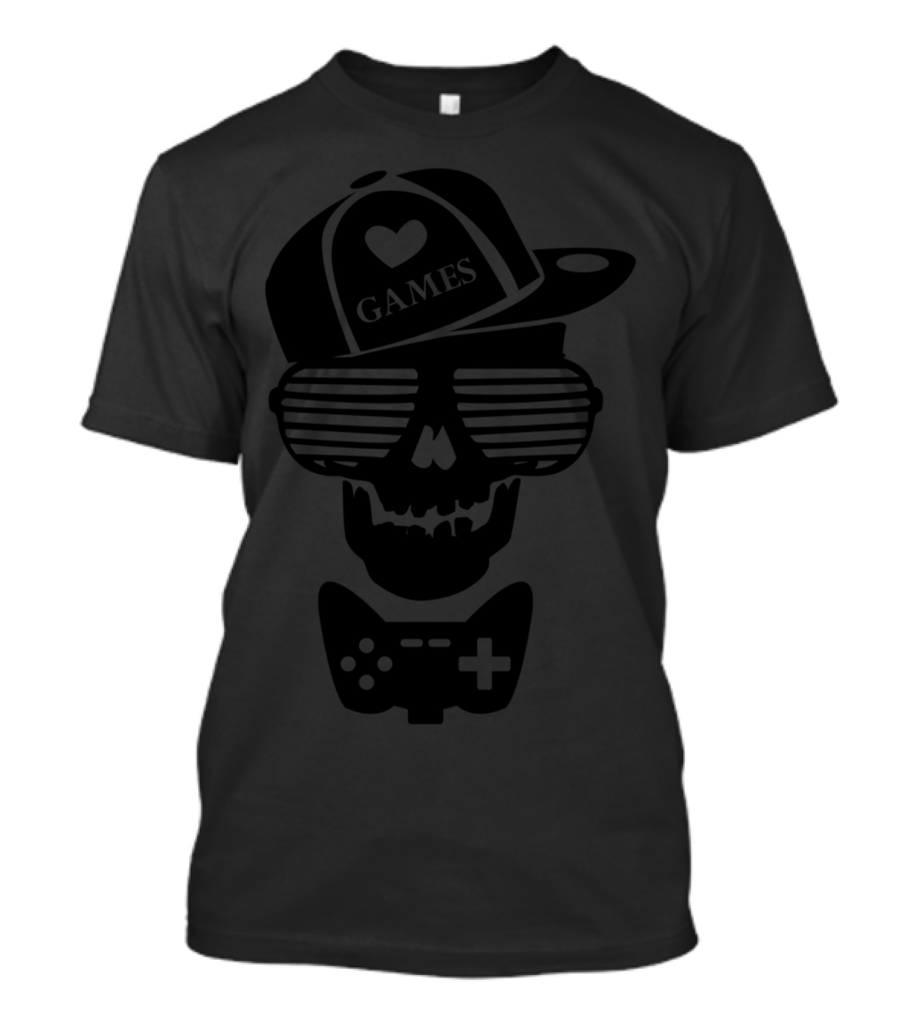 Love Games Skull With Controller Bowtie And Heart On Hat T-Shirt