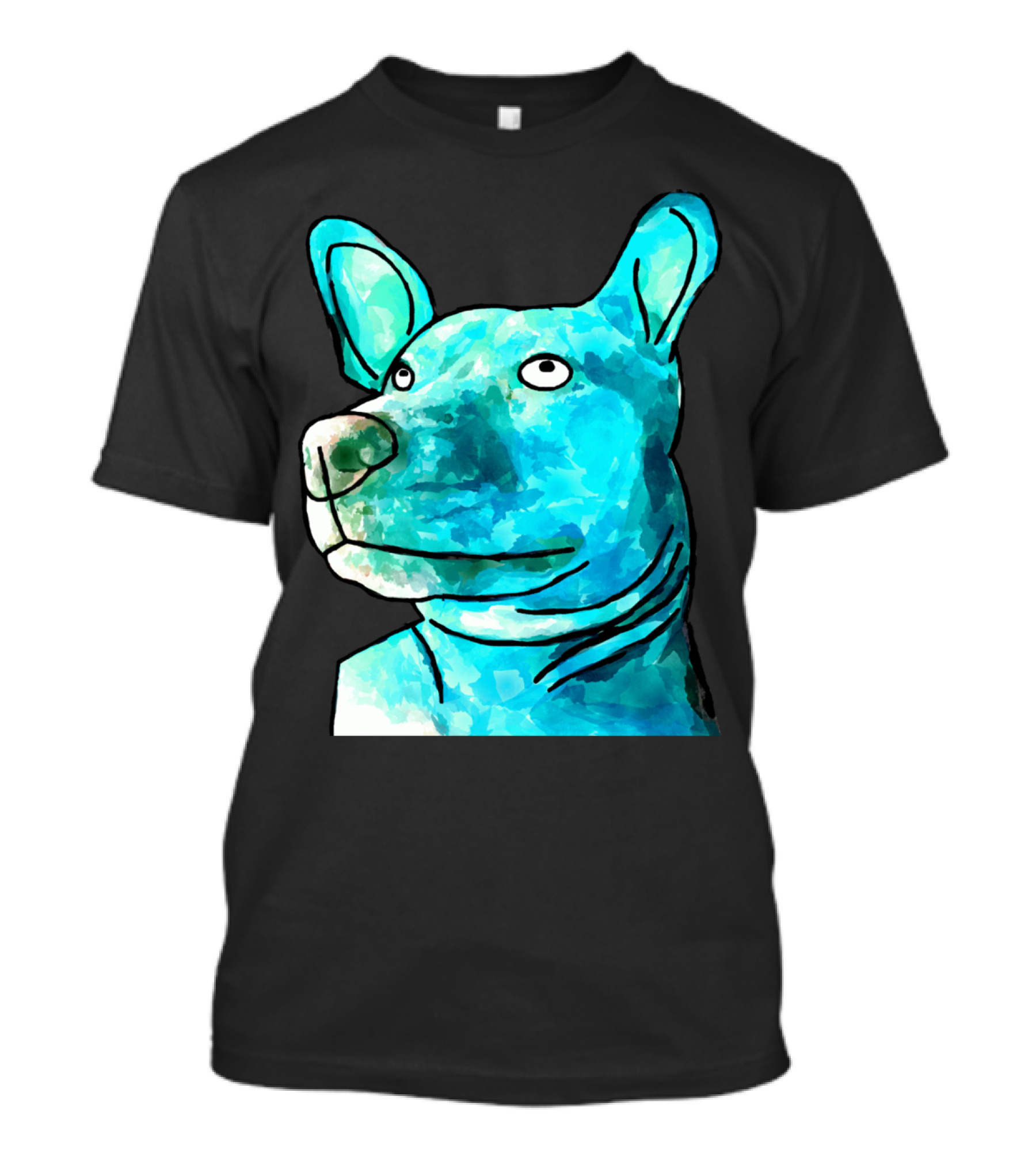 Dog Watercolor Blue T-Shirt