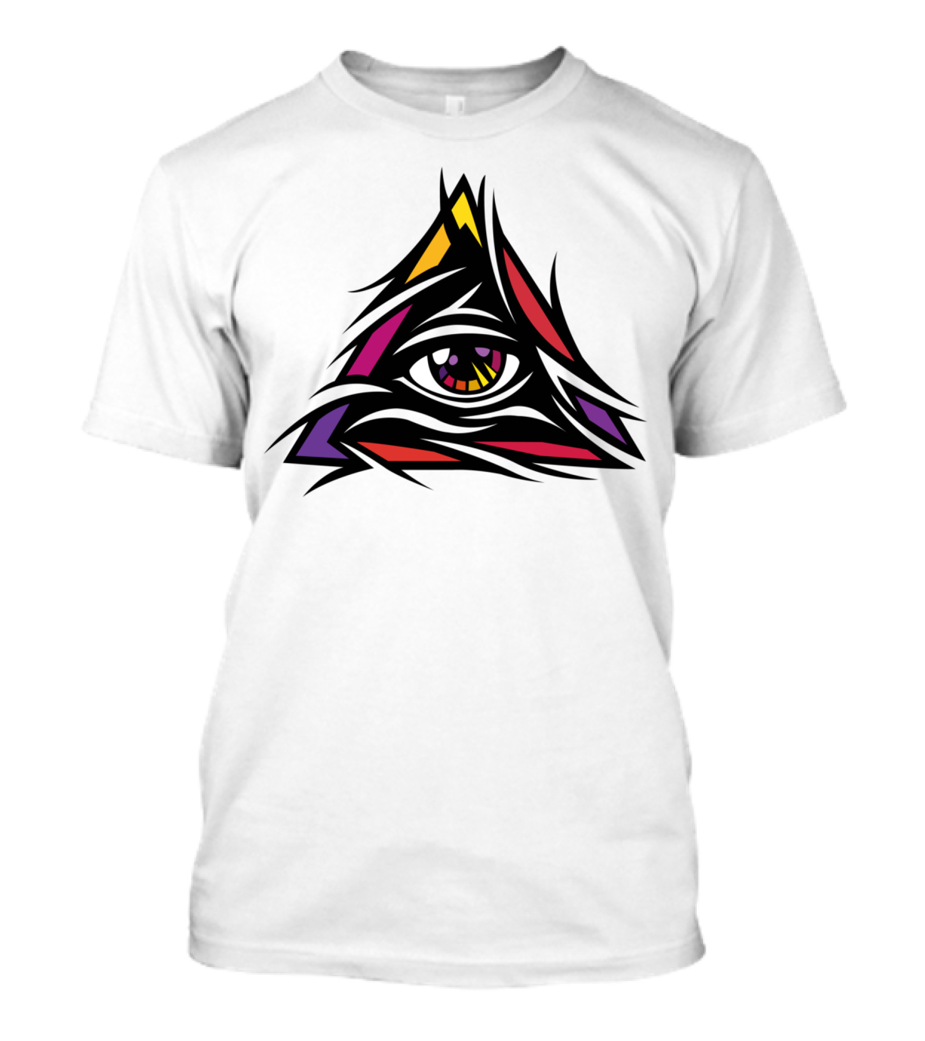 Illuminati Triangle Eye Multicolor Vibrant T-Shirt