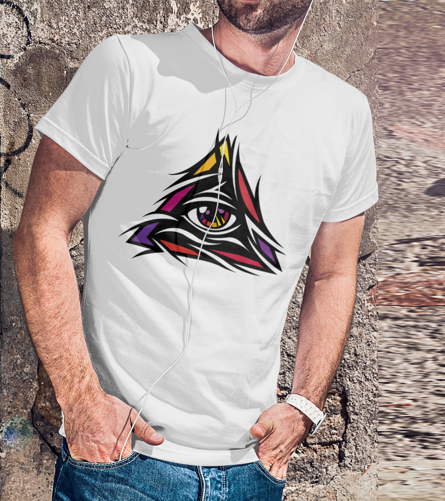 Illuminati Triangle Eye Multicolor Vibrant T-Shirt