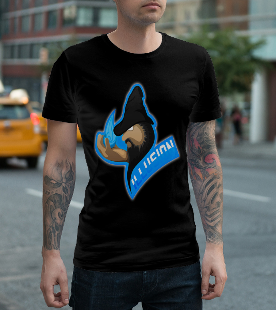 ILLusion Wizard Flame Holding Bearded Figure T-Shirt