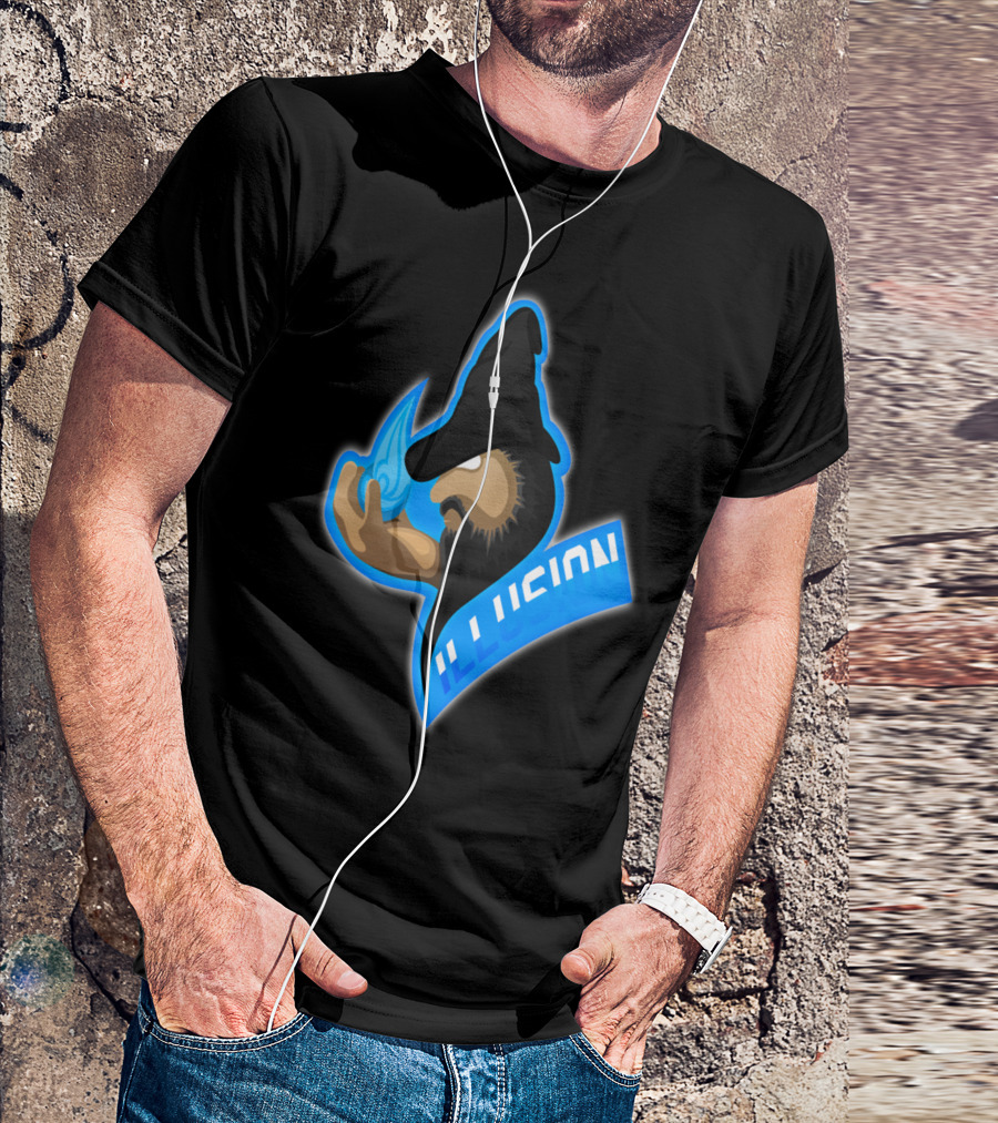 ILLusion Wizard Flame Holding Bearded Figure T-Shirt