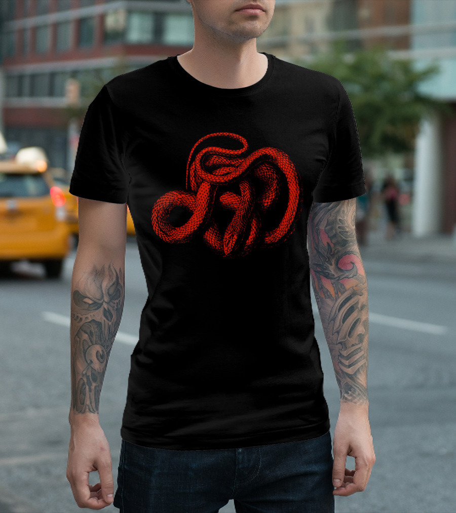Snek 3 Snake Orange Red Coiled T-Shirt