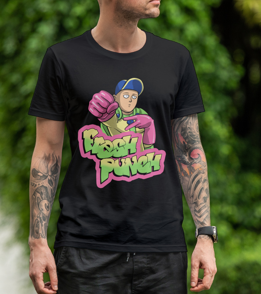 Fresh Punch Anime Character Bold Glove T-Shirt