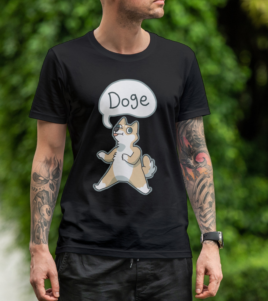 Doge Shiba Inu Cartoon With Speech Bubble T-Shirt