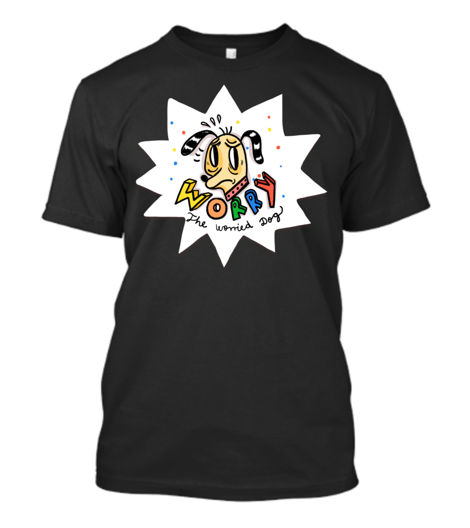 Worry The Worried Dog Cartoon T-Shirt