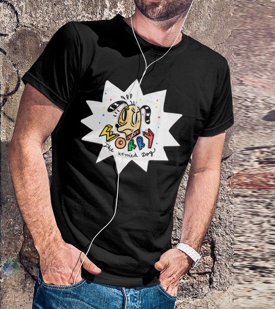 Worry The Worried Dog Cartoon T-Shirt