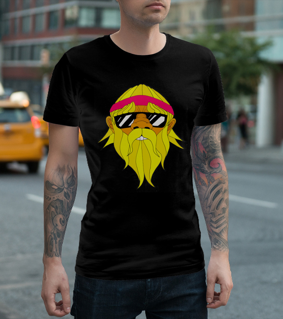 Beard Man Sunglasses Headband T-Shirt