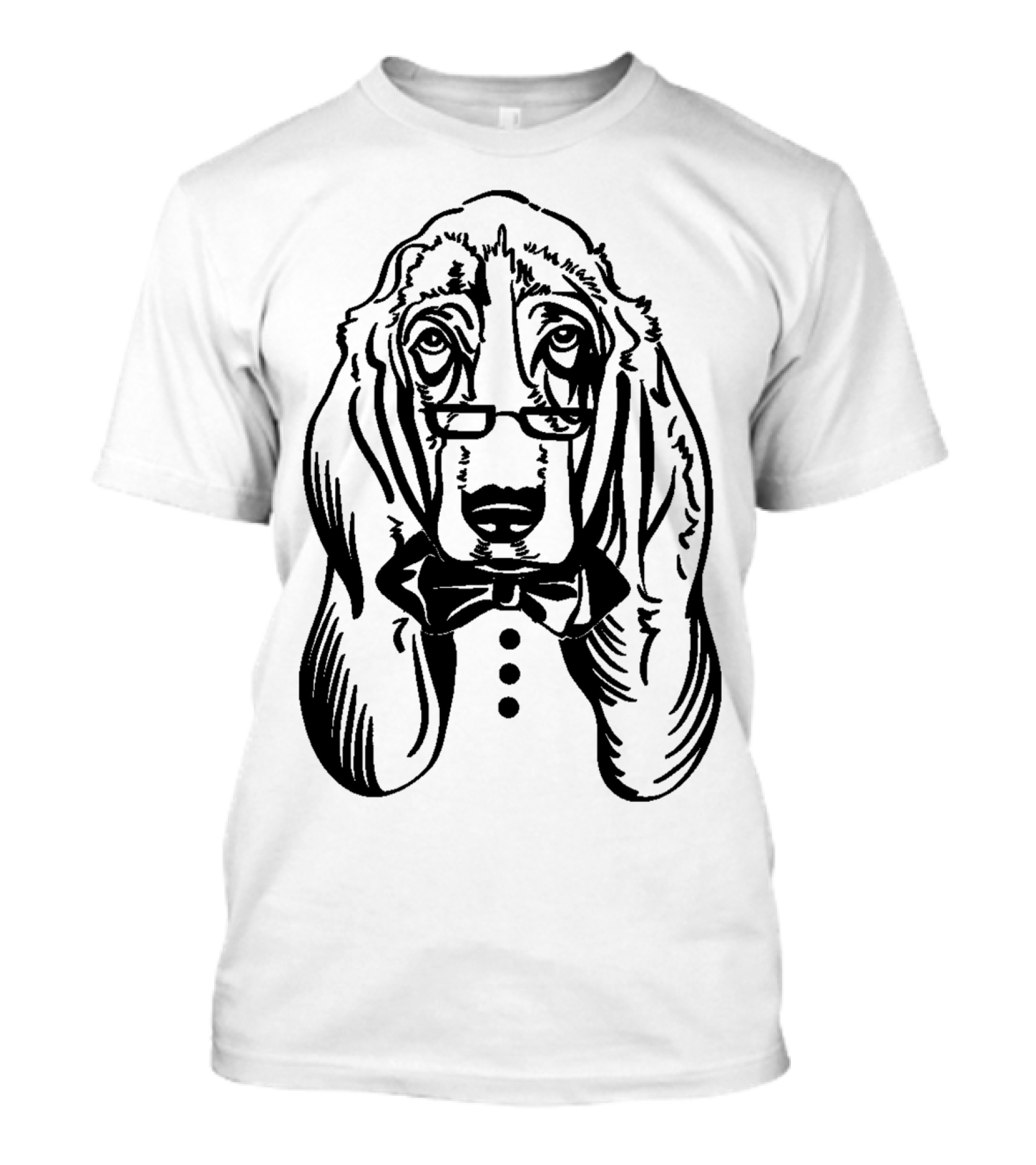 Hound Dog With Glasses And Bow Tie T-Shirt