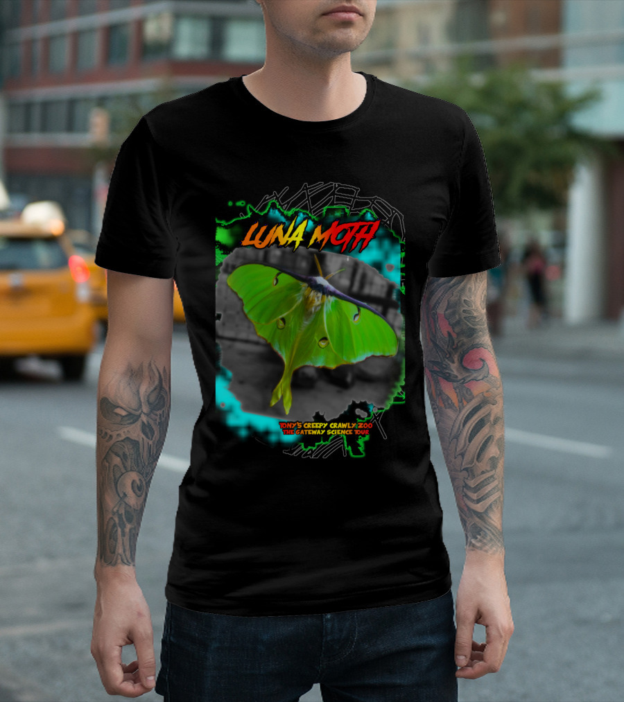 LUNA MOTH TONY'S CREEPY CRAWLY ZOO THE GATEWAY SCIENCE TOUR T-Shirt