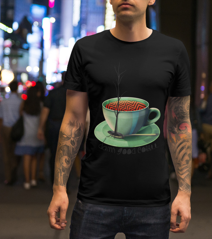 Damn Good Coffee Twin Peaks Cup Zigzag T-Shirt