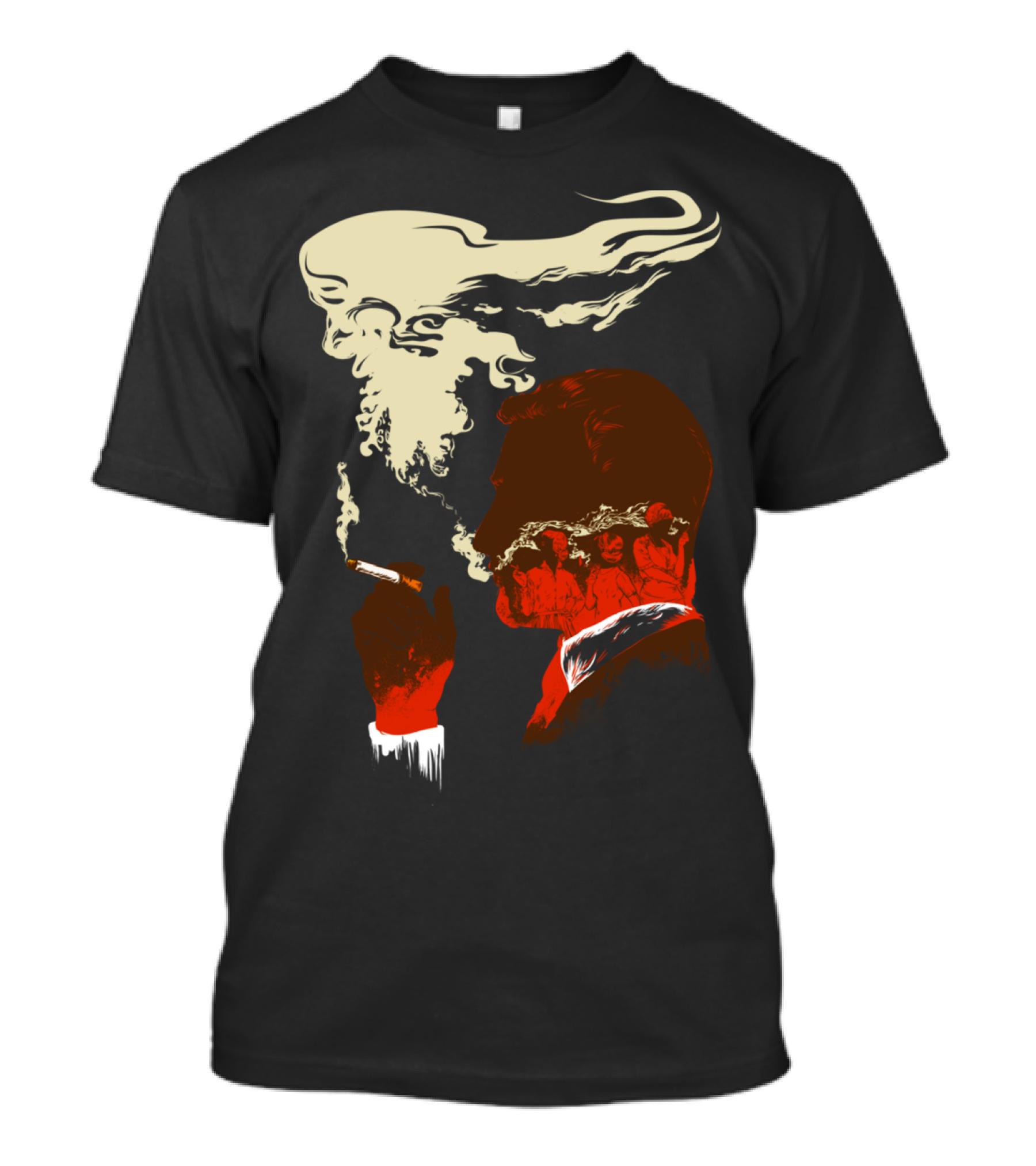 MadMen Smoke Silhouette With Abstract T-Shirt