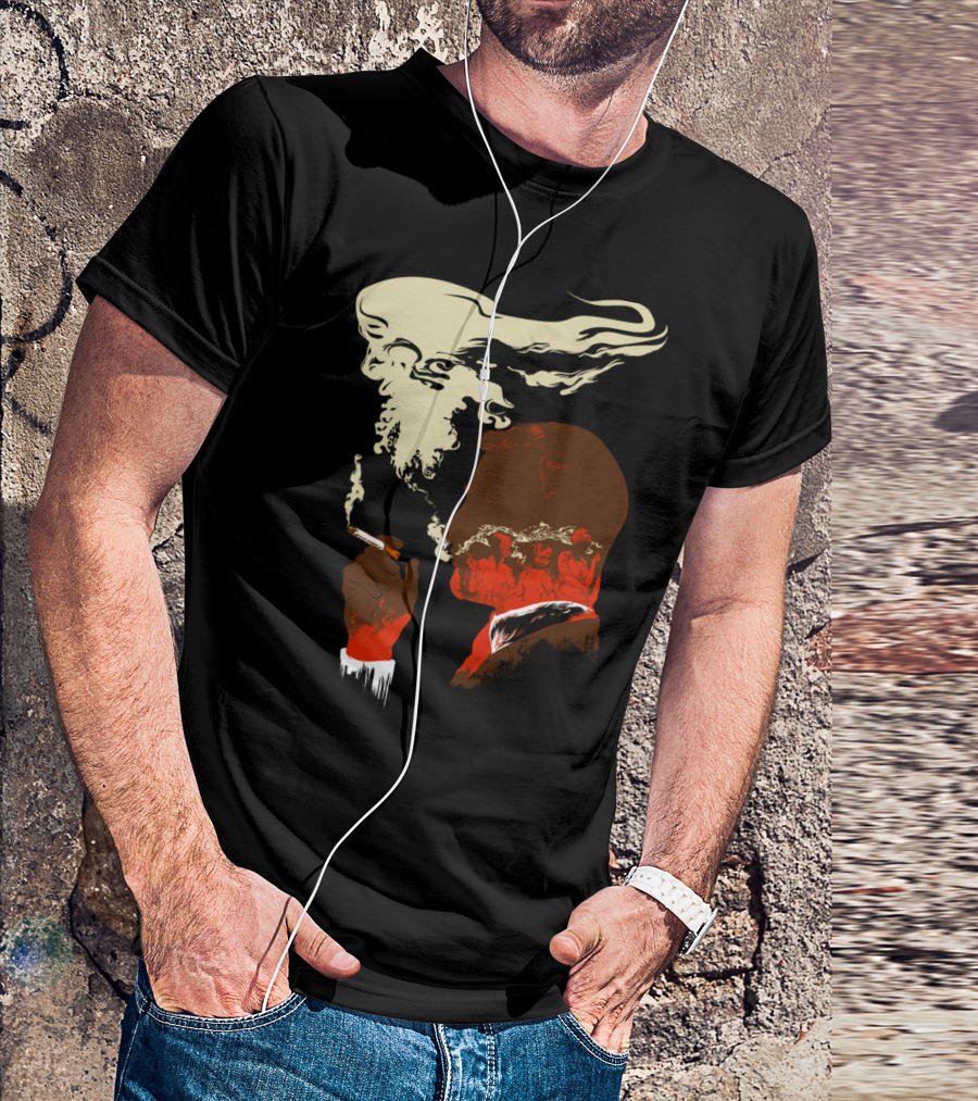MadMen Smoke Silhouette With Abstract T-Shirt