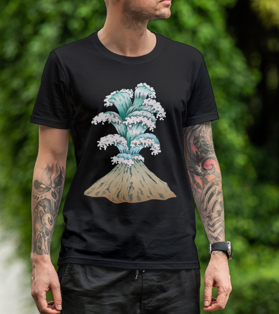 Wave Eruption Surf Volcano Splash T-Shirt