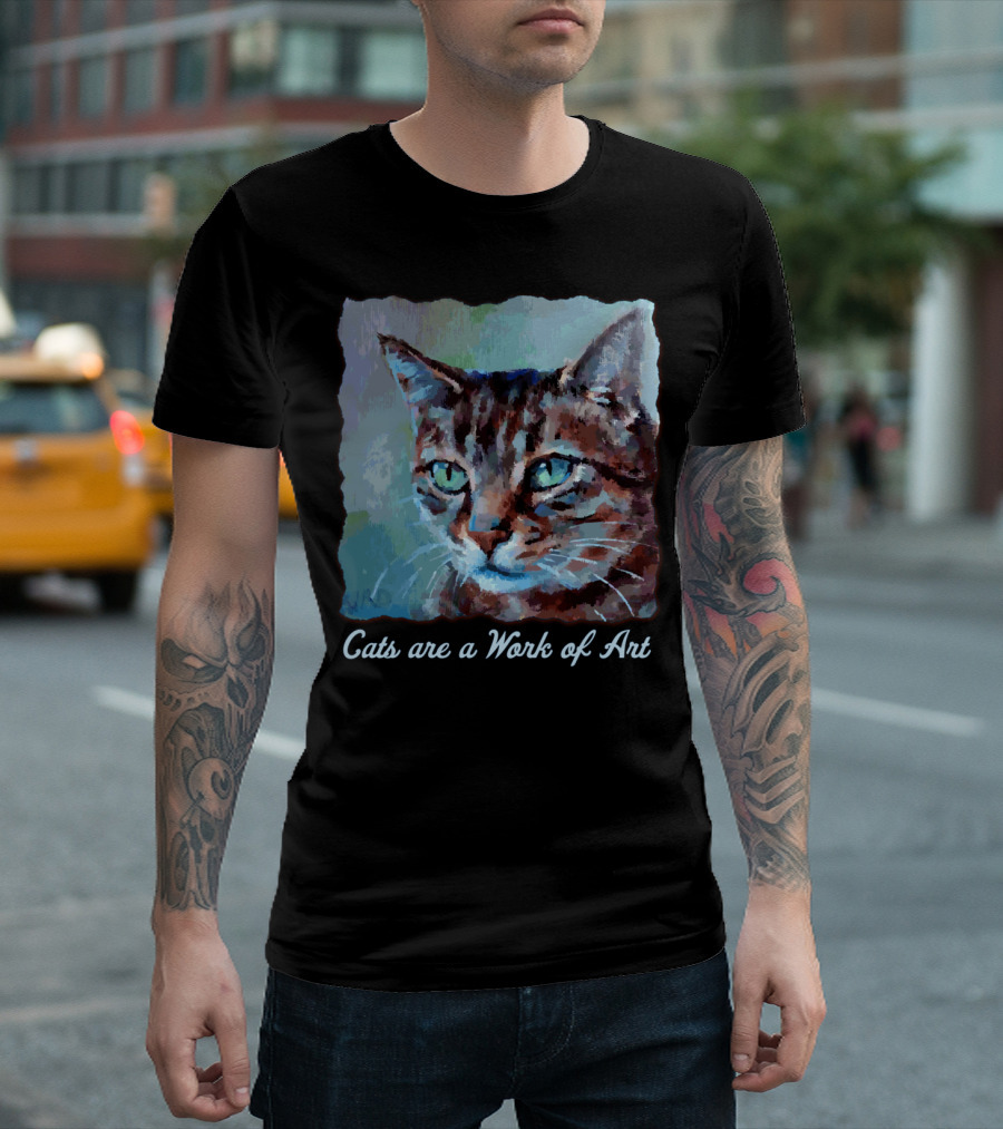 Cats are a Work of Art Impressionist Cat Painting T-Shirt