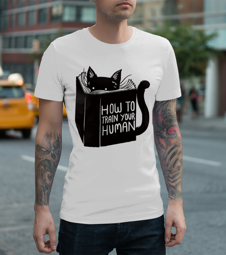 How To Train Your Human Book Cat T-Shirt