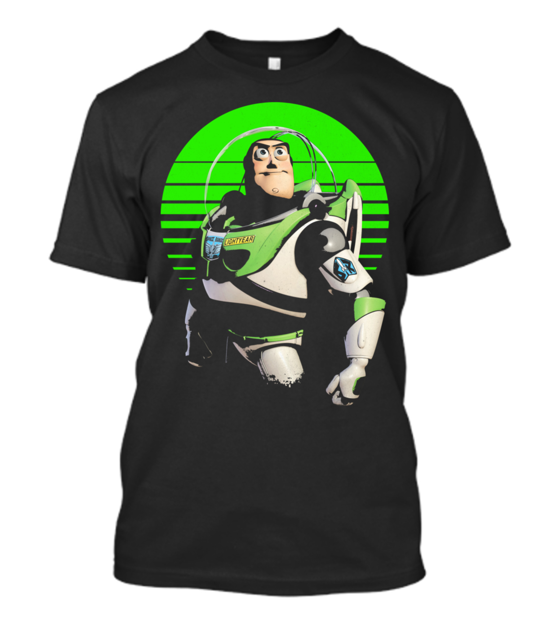Eyes On Infinity Buzz Lightyear Retro Green Stripes T-Shirt