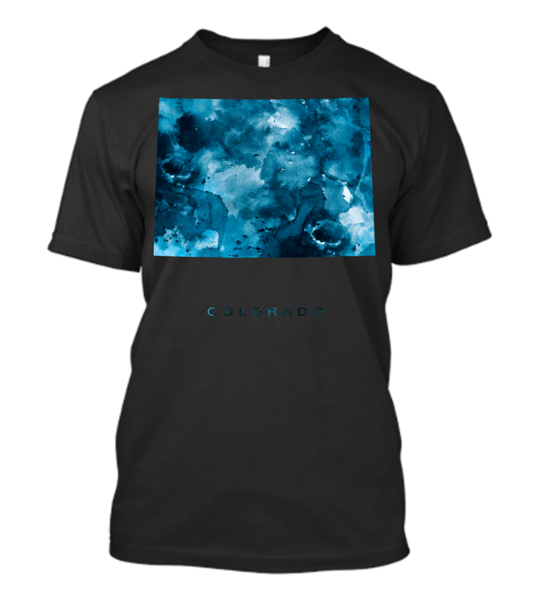 Colorado Watercolor Blue Abstract T-Shirt